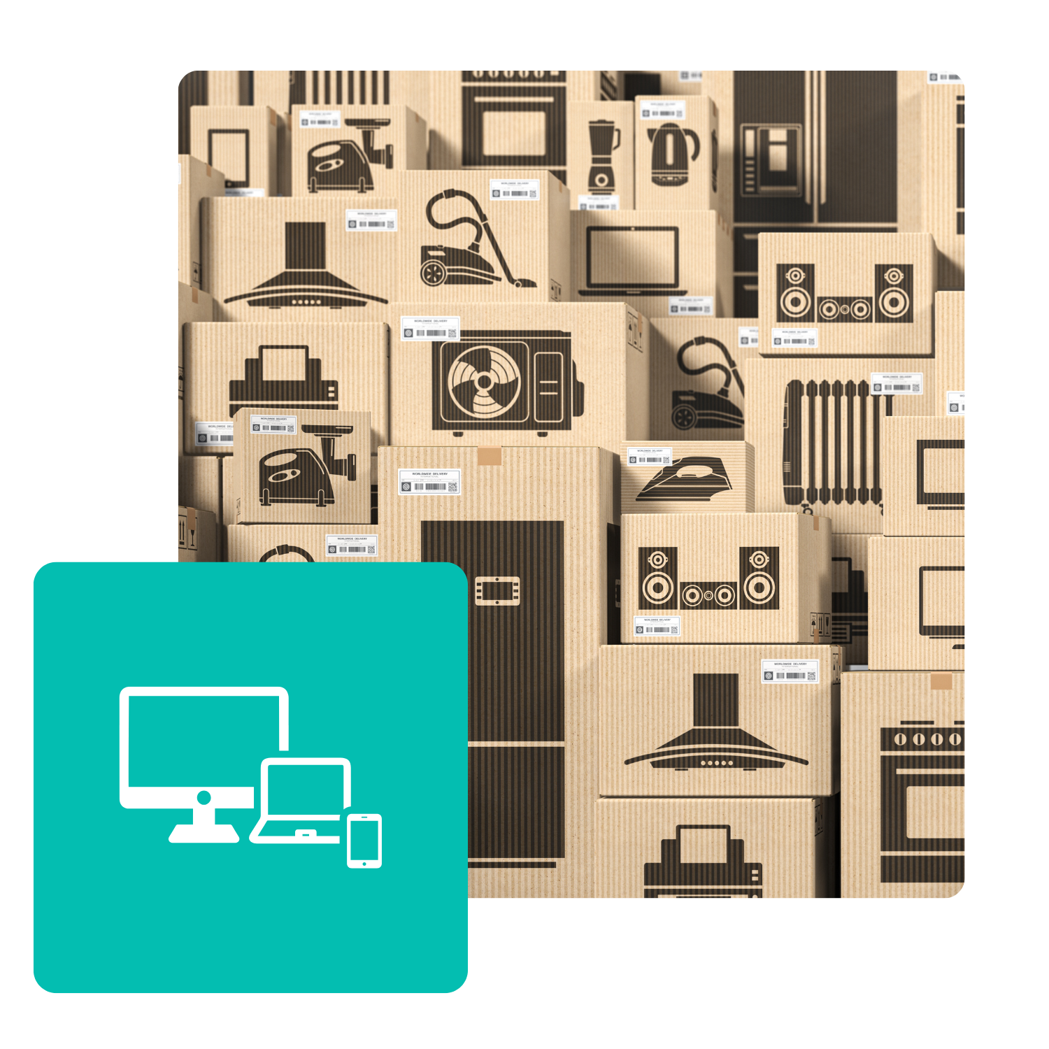 Elektronik Artikel in Kartons