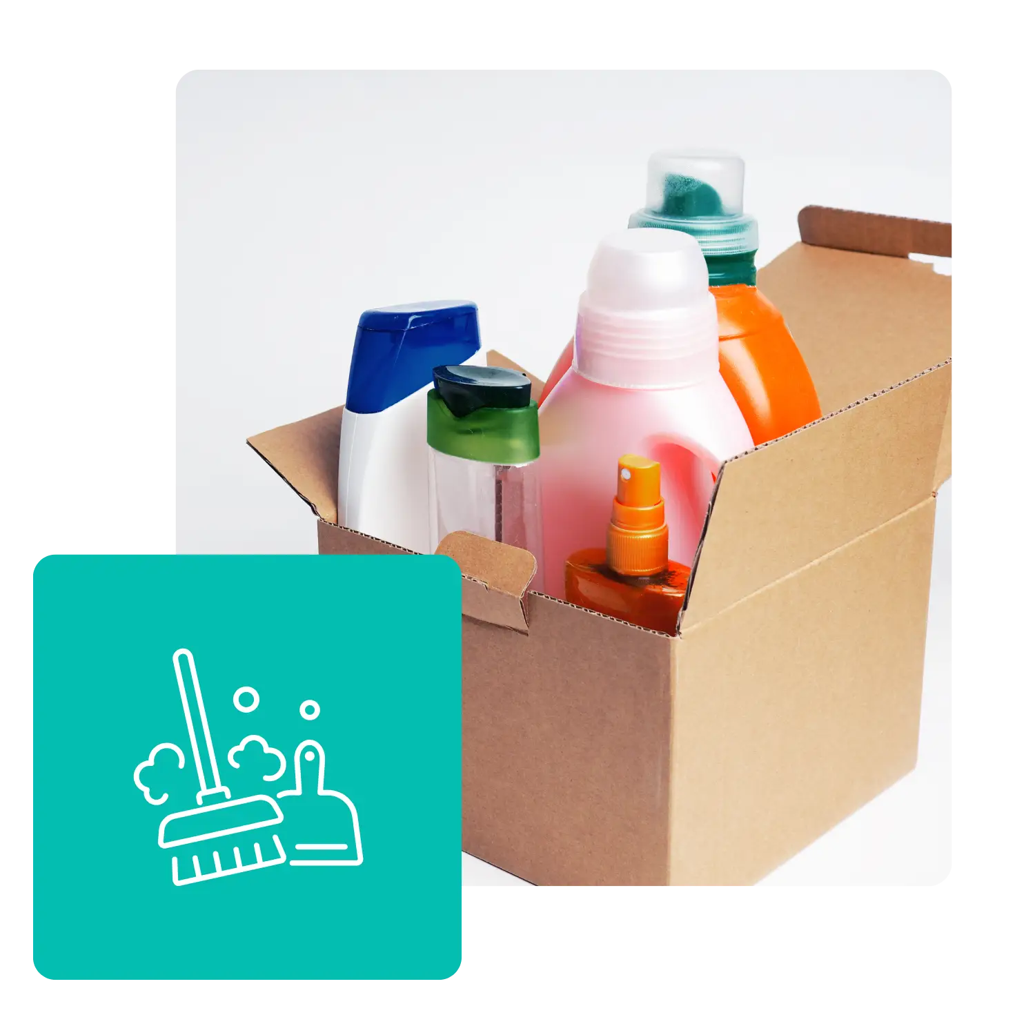 Carton filled with household products